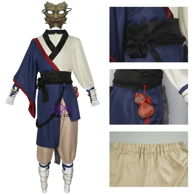 Gioco anime Black Myth Wukong The Destinated One Costume cosplay con maschera Wukong per esposizione di fumetti Vestito da gioco di ruolo di Halloween
