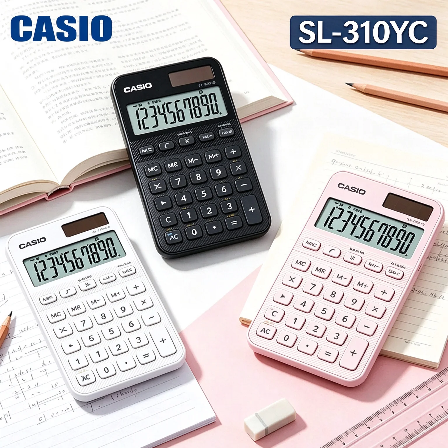 Casio LCD Electronic Calculator GY-120/DY-120/MS-20YC/SL-310YC, suitable for home budgeting and family expense tracking