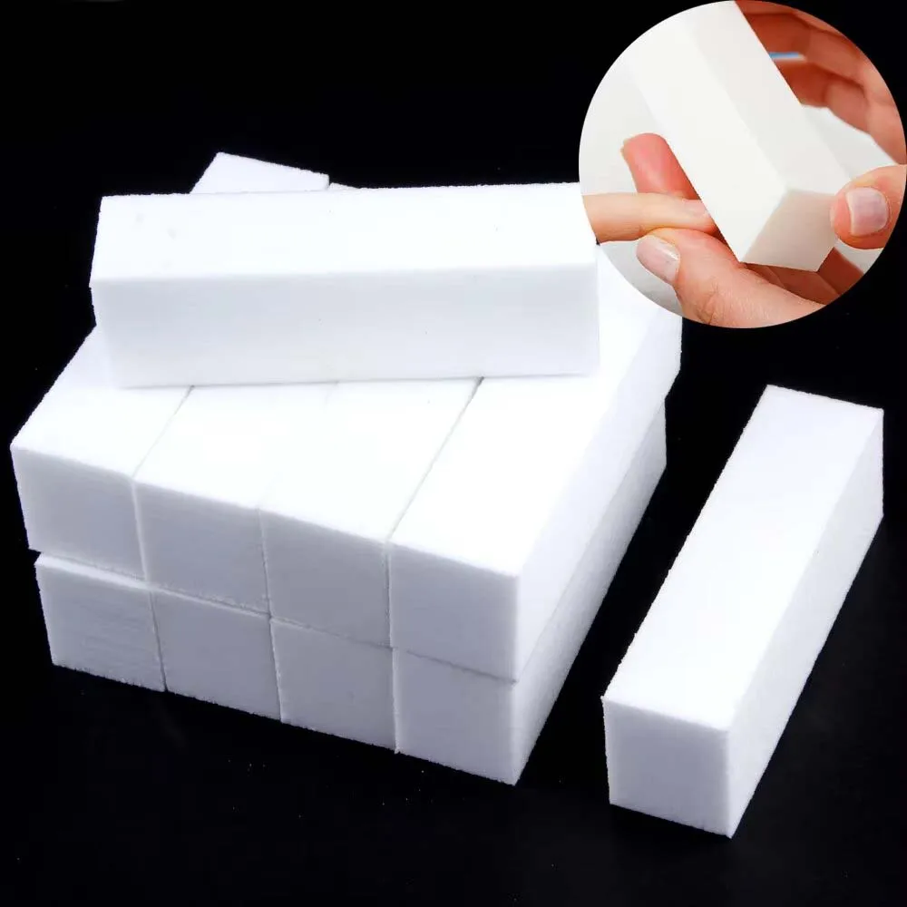 Nail Art Buffer Grinder Buffing Block White Nail File For Pedicure Tips Manicure Care Sponge Buffer Gel Polish Accessories Tools