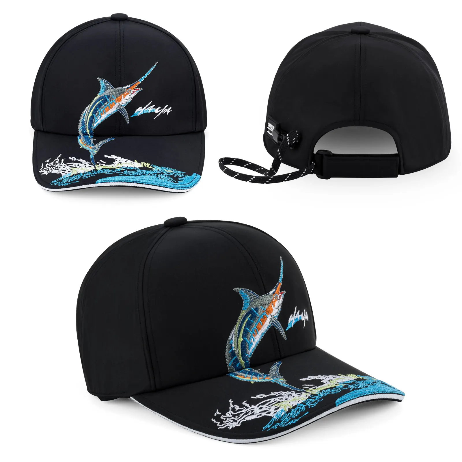 Gorra de pesca transpirable ajustable con bordado - imagen 5