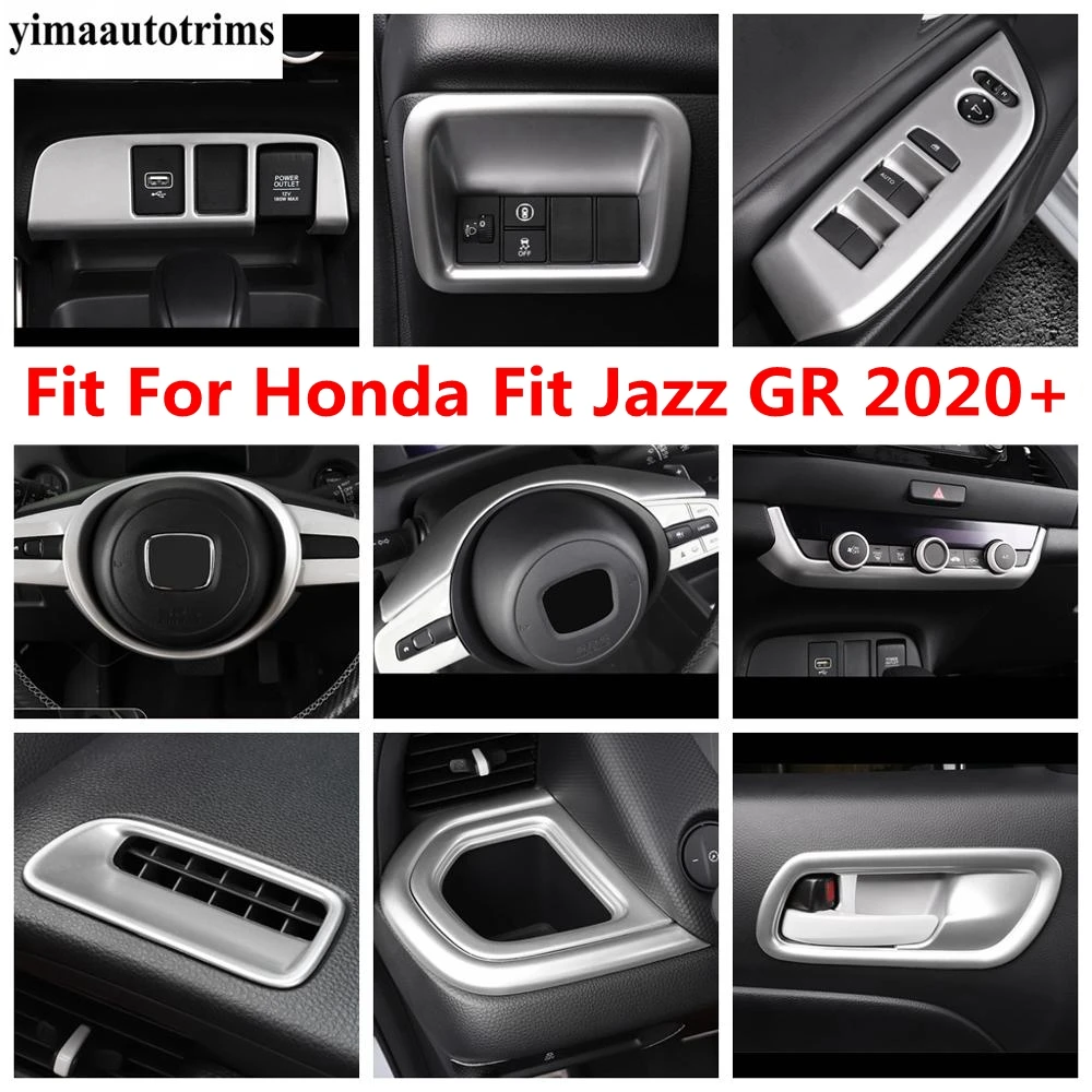 

Steering Wheel Frame / Head Light / Window Lift / Navigation Panel Cover Trim ABS Accessories For Honda Fit Jazz GR 2020 - 2025