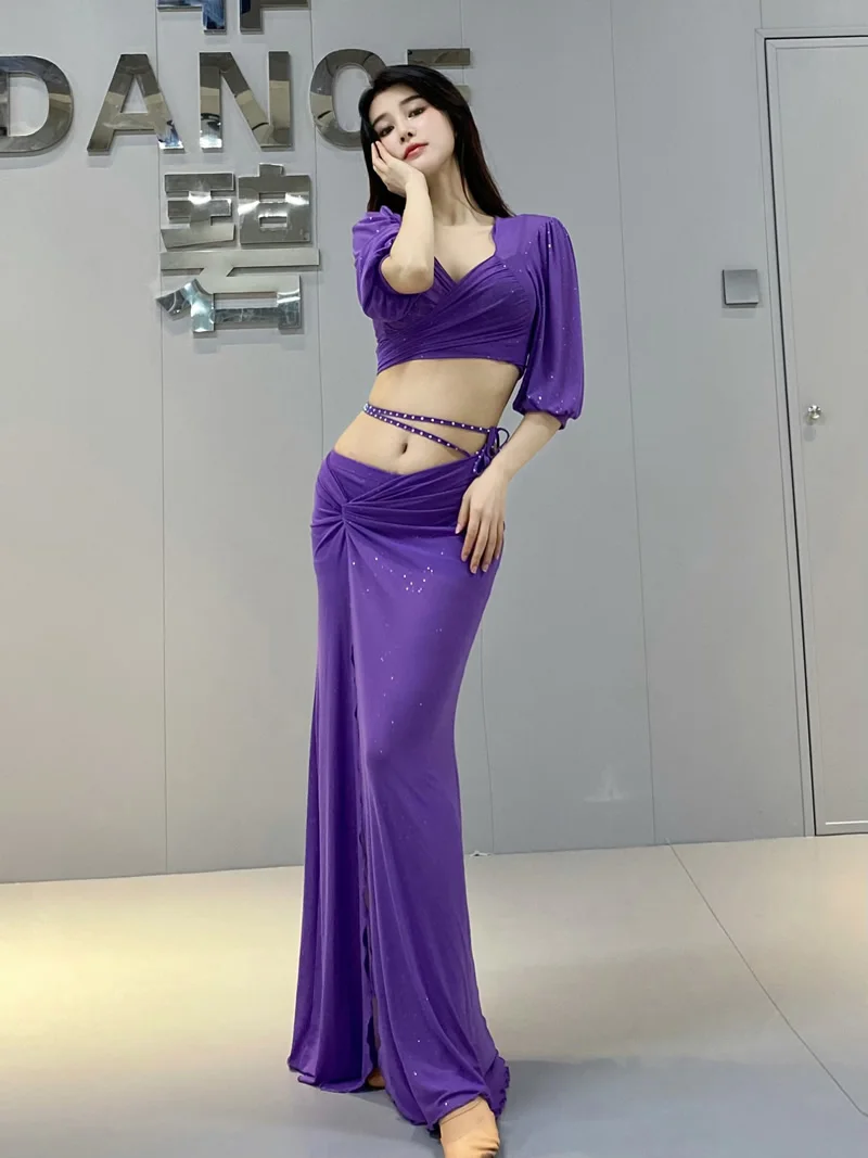 ที่กําหนดเองผู้หญิงผู้ใหญ่Belly Danceเครื่องแต่งกายElegant Nobleอารมณ์การฝึกอบรมชุดเซ็กซี่ชุดกระโปรงFaldas