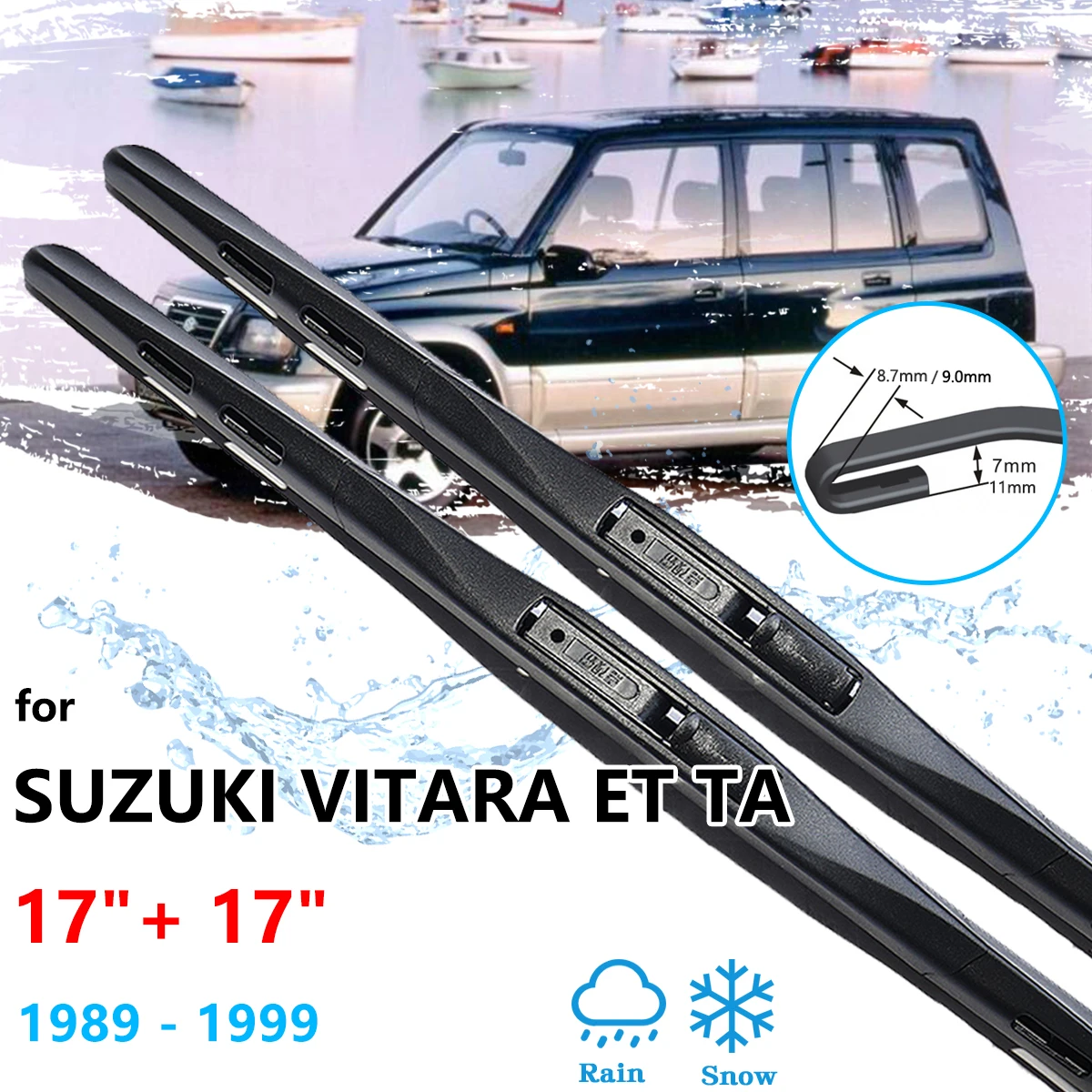 For Suzuki Vitara ET TA Santana 300 350 1989~1999 Car Front Wiper Blades Brushes Window Windshield Windscreen Replacement Parts