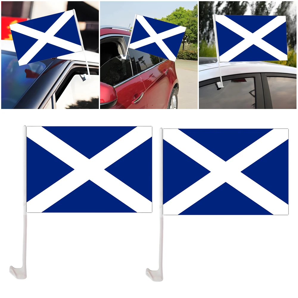 Scotland Car Flag Polyester Scottish Hand Held Flag 30x45cm Mini Scottish National Flag for Festival Car Decoration