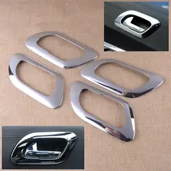CITALL 4pcs ABS Silver Interior Door Handle Bowl Cover Frame Trim Fit For Peugeot 3008 2009 2010 2011 2012 2013 2014 2015