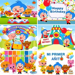 Plim Hintergrund Baby 1. Geburtstags feier Fotografie Cartoon Schwein Foto Hintergrund Regenbogen Tisch Banner Dekoration anpassbare Requisite