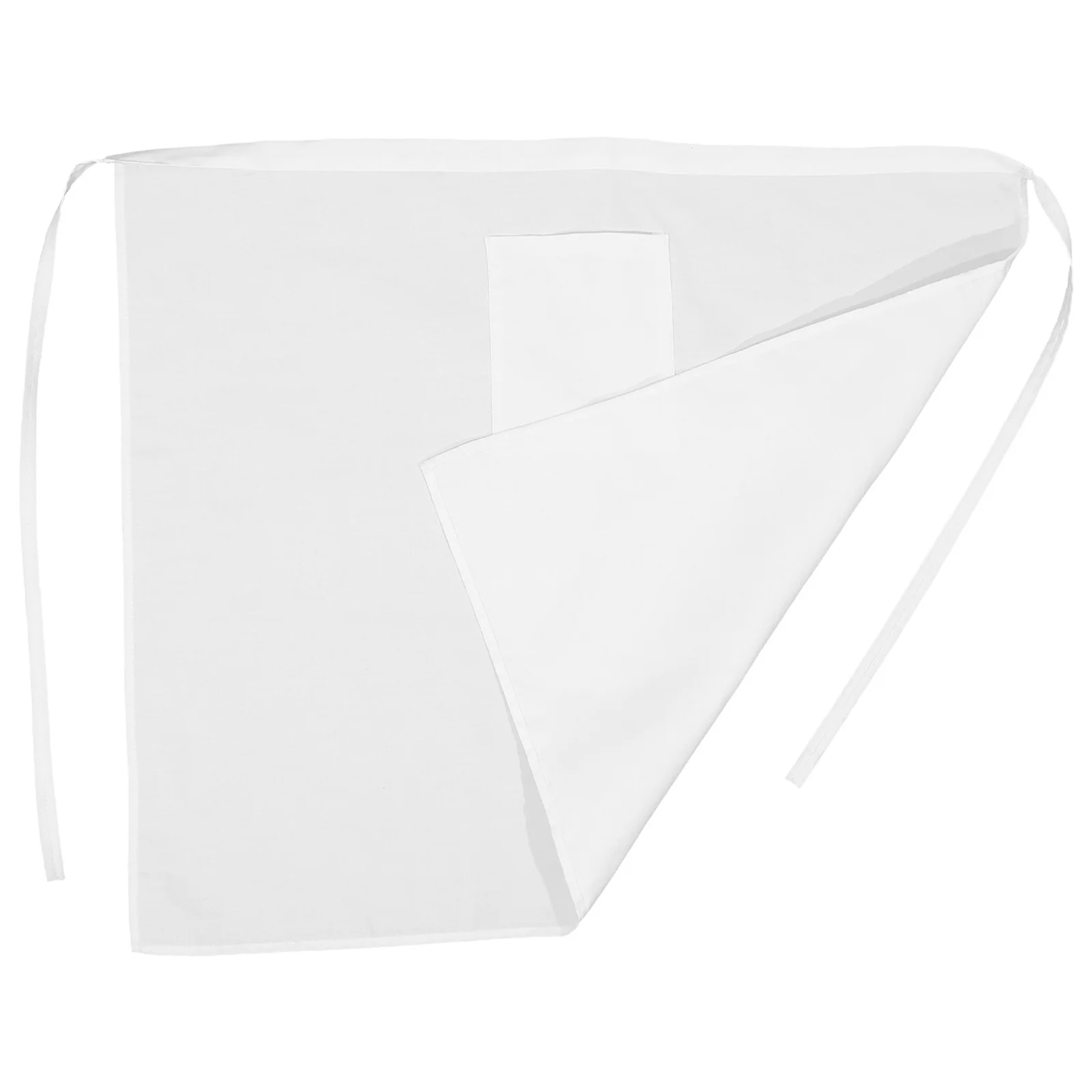 

Kitchen Apron Cotton Sleeveless Half Design Adjustable Strap Pockets For Cooking Baking Gardening Household Use White