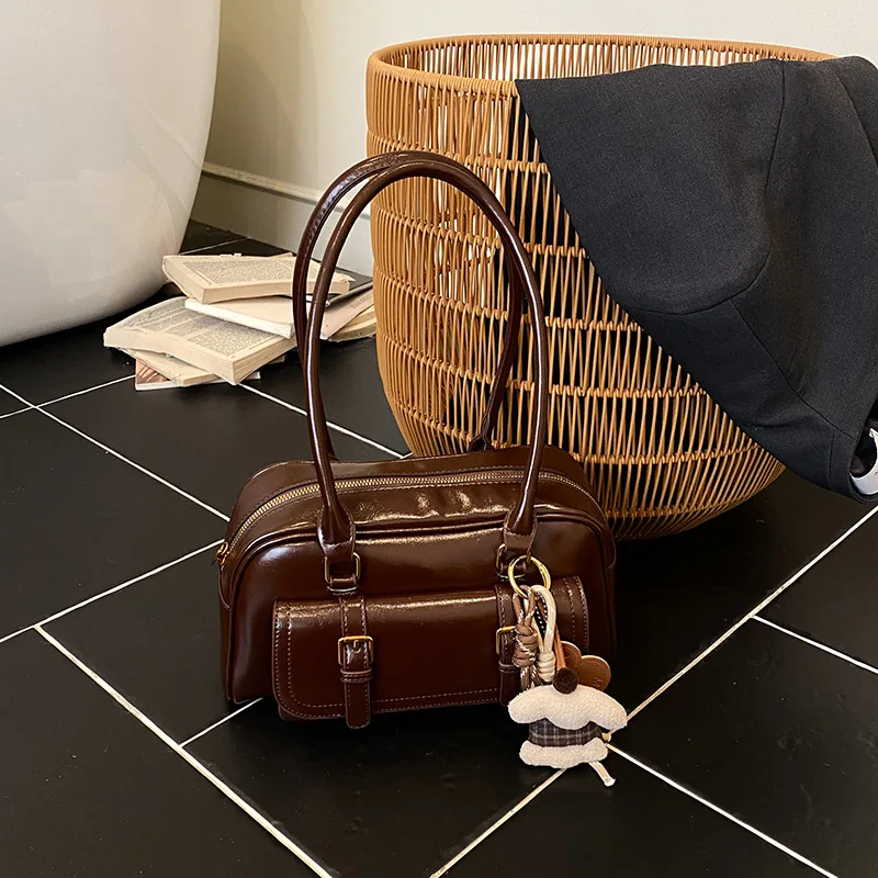 

Новая женская сумка подмышки 2025 года, кошелек через плечо большой вместимости в винтажном стиле, сумка-хобо из мягкой искусственной кожи для работы и свиданий ​