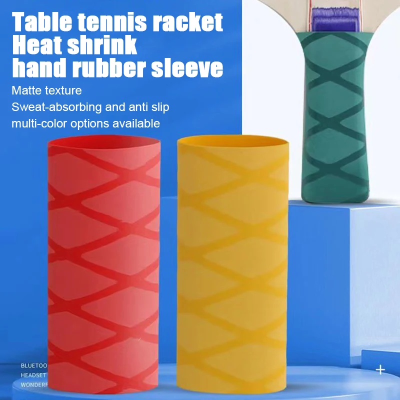 Table Tennis Racket Hand Tape Wrapped With Anti Slip Heat Shrink Handle Rubber Sleeve