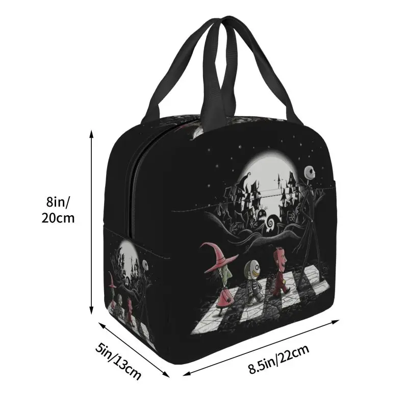 Custom The Nightmare Before Christmas Insulated Lunch Box Portable Warm Cooler Thermal Lunch Bag Container Tote Bags