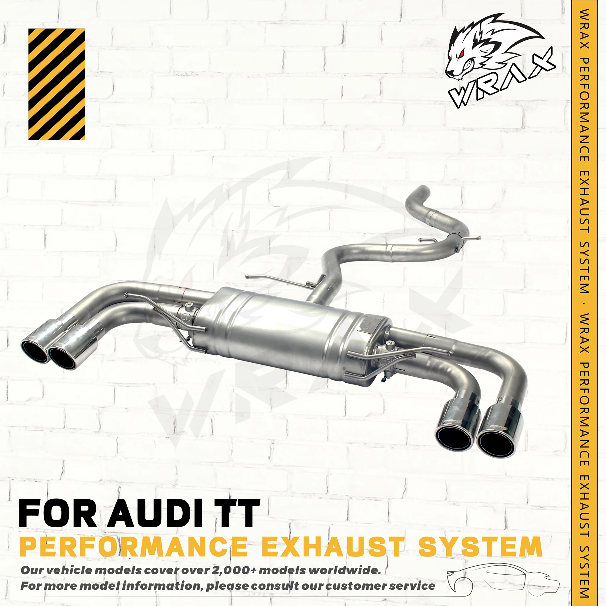 

WRAX SS 304 for AUDI TT/TTS(with Valve Control Exhaust System) Auto Accessories Direct Fit Replacement Catback Exhaust Pipe