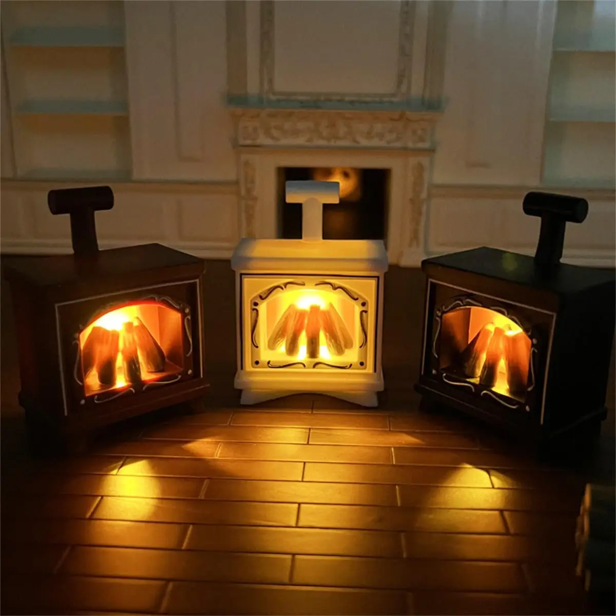 LED Outdoor Candle Light, Mini Glowing Small Fireplace, Doll House Home Decoration Ornaments Electronic Light, Flickering