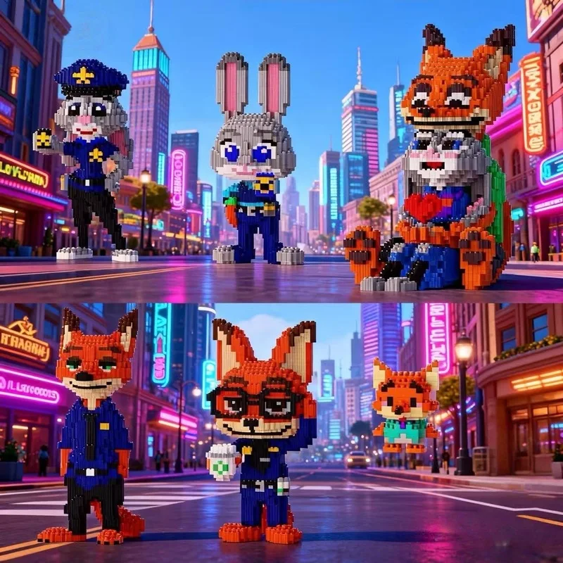 

Zootopia Mini Building Blocks Judy Hopps Nick Wilde Educational Assembly Toy Cartoon Figure Kids Birthday Gift