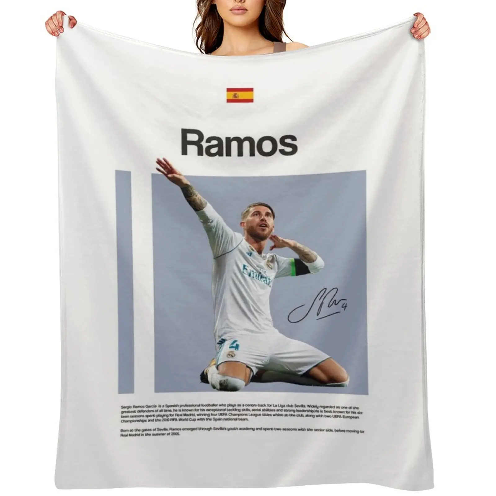 

Sergio Ramos Poster Throw Blanket Retros warm for winter sofa bed Blankets For Baby Blankets