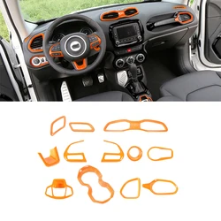 Center Console Dashboard Decoration Trim Cover Kits for Jeep Renegade 2016 2017 2018 2019 2020 2021 2022 2023 Car Accessories