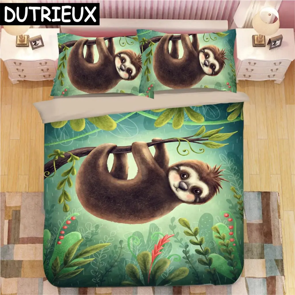 

Bradypod Sloth 3D Bedding Set Duvet Covers Pillowcases One Piece Comforter Bedding Sets Duvet Cover