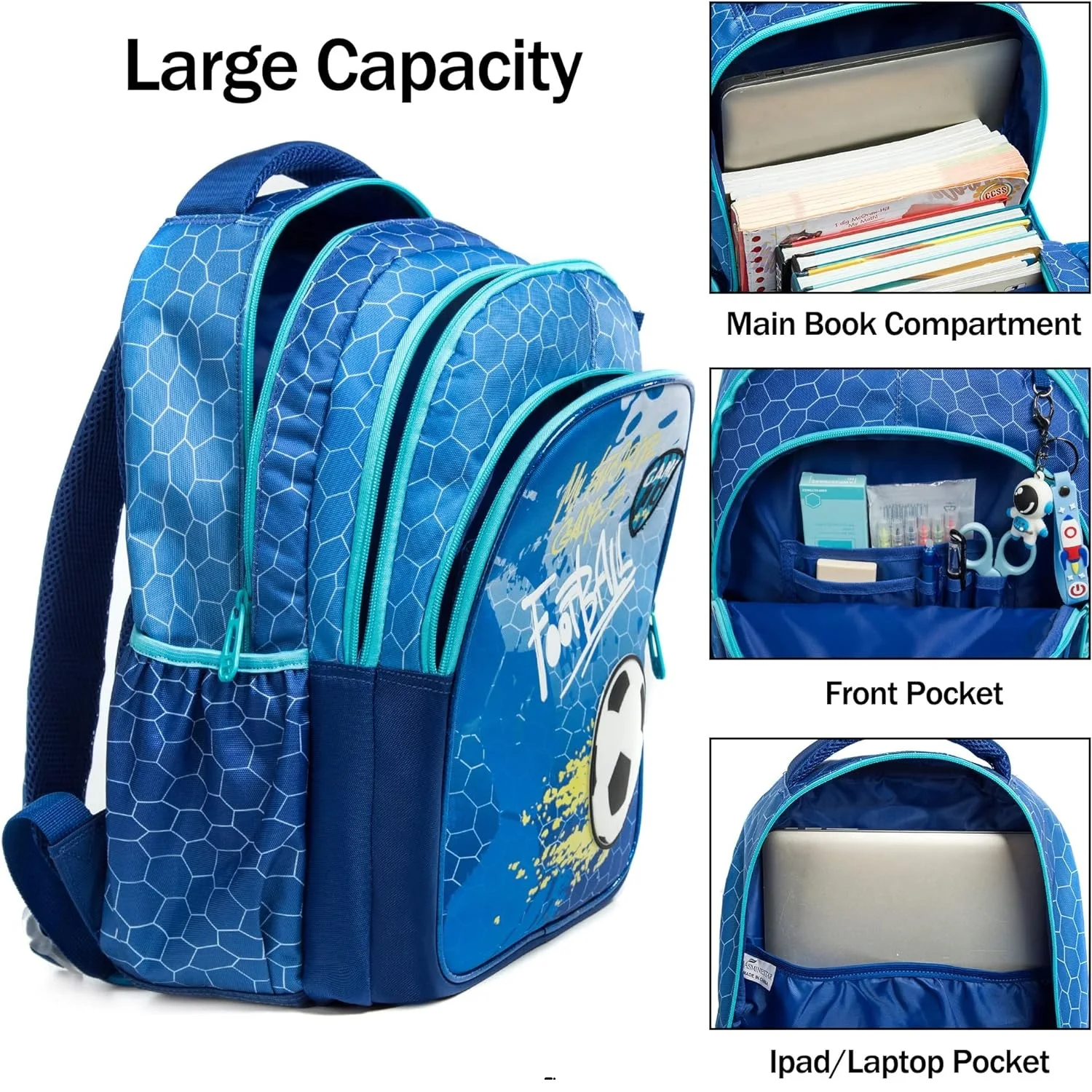 School Backpacks for Primary Children 3 in 1 School Bag Child with Lunch Bag Kids Book Bag for Boys Girls Kawaii Backpack