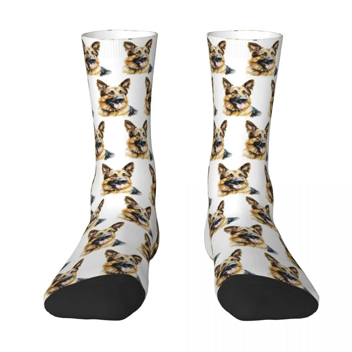 

Watercolor German Shepherd Socks Harajuku Super Soft Stockings All Season Long Socks Accessories for Unisex Gifts