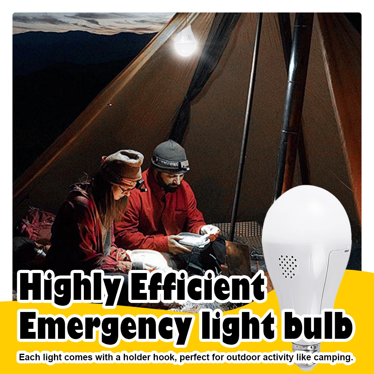 Emergency Light Bulb LED Bulb Power Outage Lighting Super Bright Household Energy-saving Light Camping Hanging Tent Light