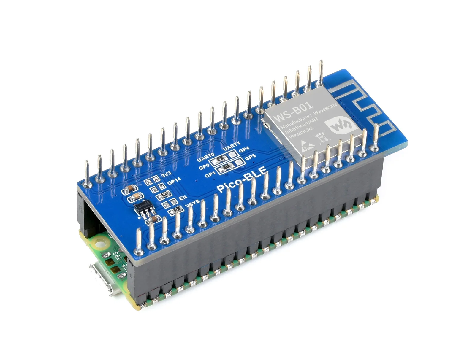 Dual-Mode Bluetooth Module For Raspberry Pi Pico, SPP / BLE, Bluetooth 5.1 Wireless, Clock NOT Included
