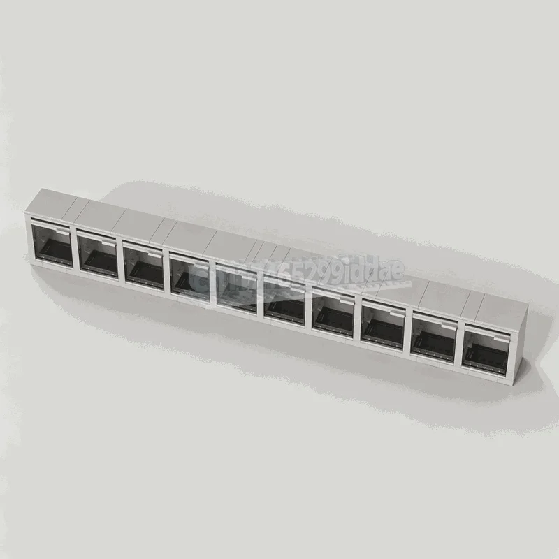 540 Pieces White Modular Figure Display Case Building Blocks Upper Layer Storage Rack Clear Window Showcase DIY Assembly Gifts