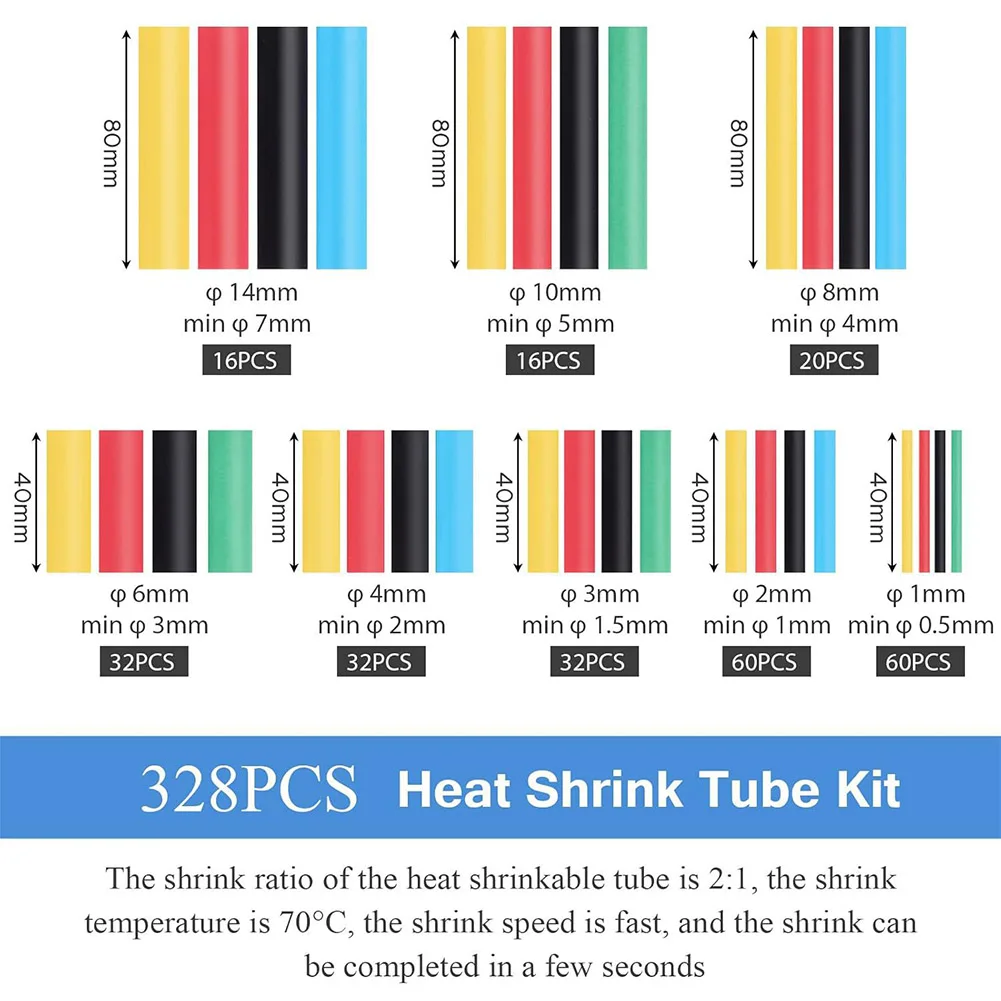 Car Electrical Crimp Kit 678PCS with Insulated Terminals and Polyolefin Heat Shrink Tubing for Garage and Mobile Repairs