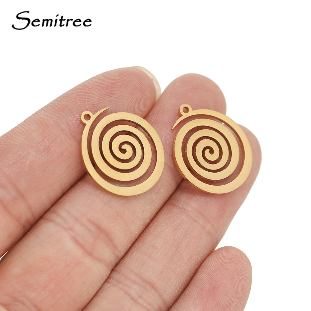 5pcs Stainless Steel Spiral Charms Pendants for DIY Jewelry Making Women Necklace Accessories Earrings Supplies