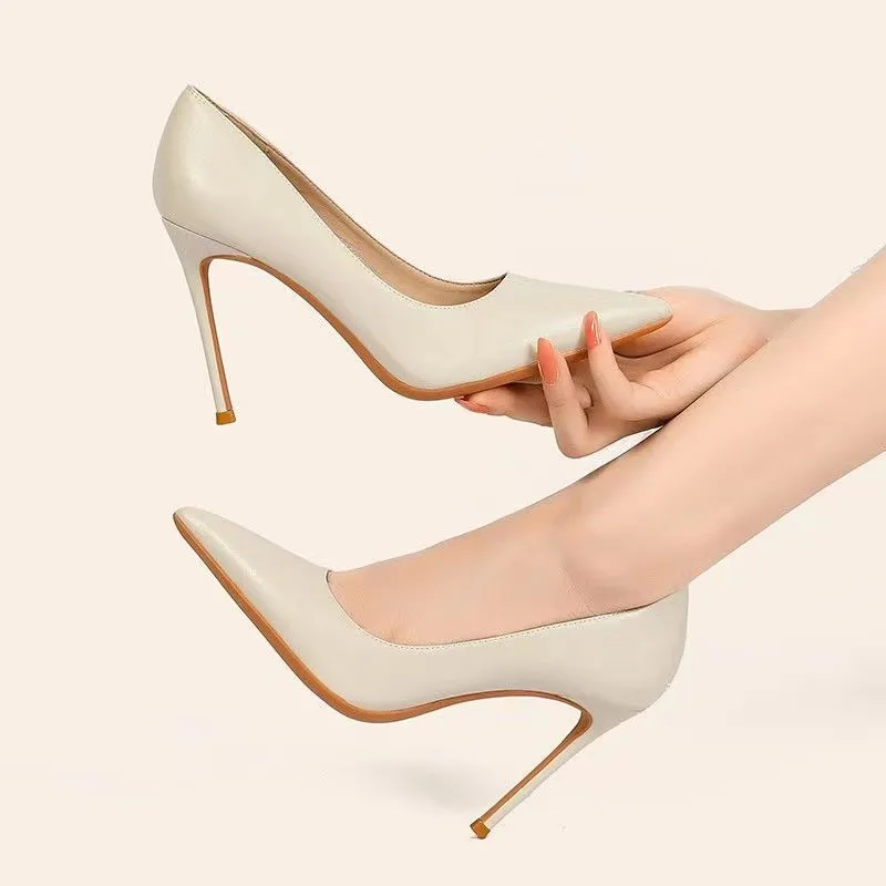 

High Heel Stiletto 2025 New Sexy Temperament Pointed Work Shoes Professional Single Shoes