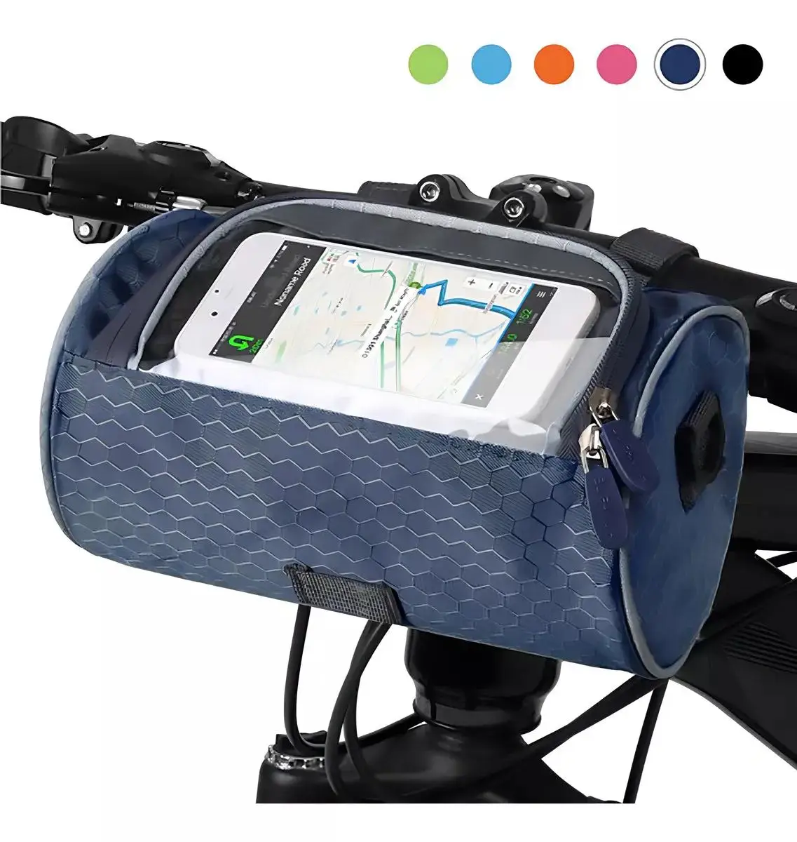 

Bike Handlebar Bag Bike Bucket Bag with Touch Screen Waterproof Bicycle Front Storage Bag 22*12*12cm Green Black Pink Sky Blue