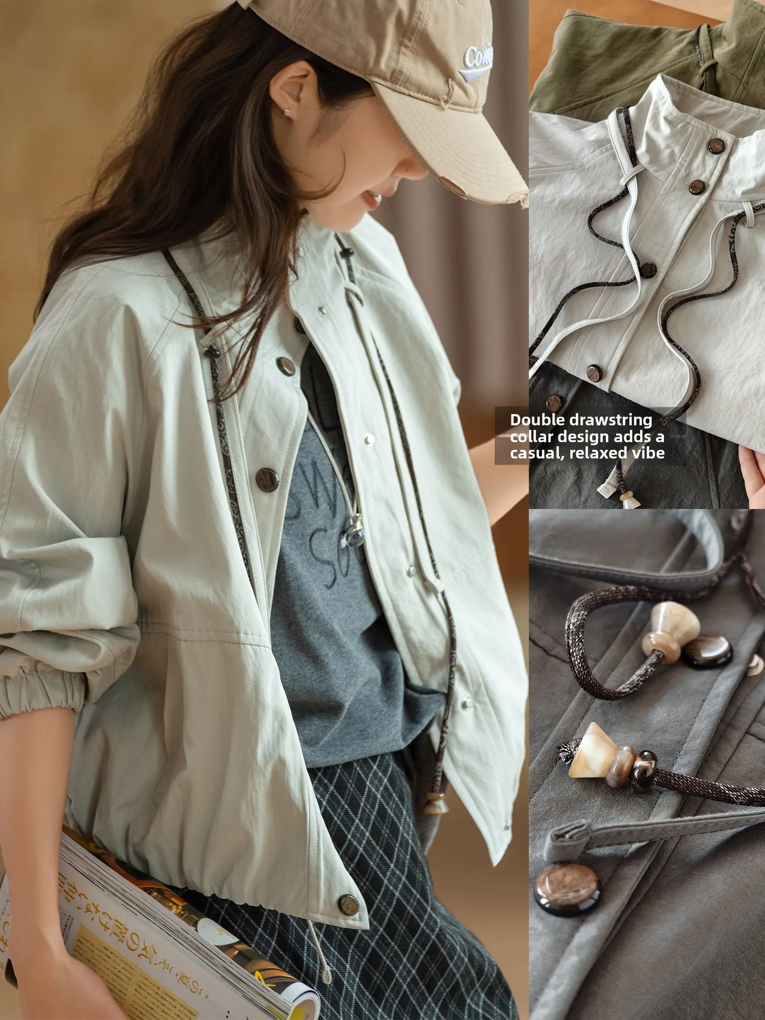 Textured Shawl Collar Jacket with Decorative Button Embellishment by Little Ear Standard Fit Polyester Fiber Long Sleeve Casu...