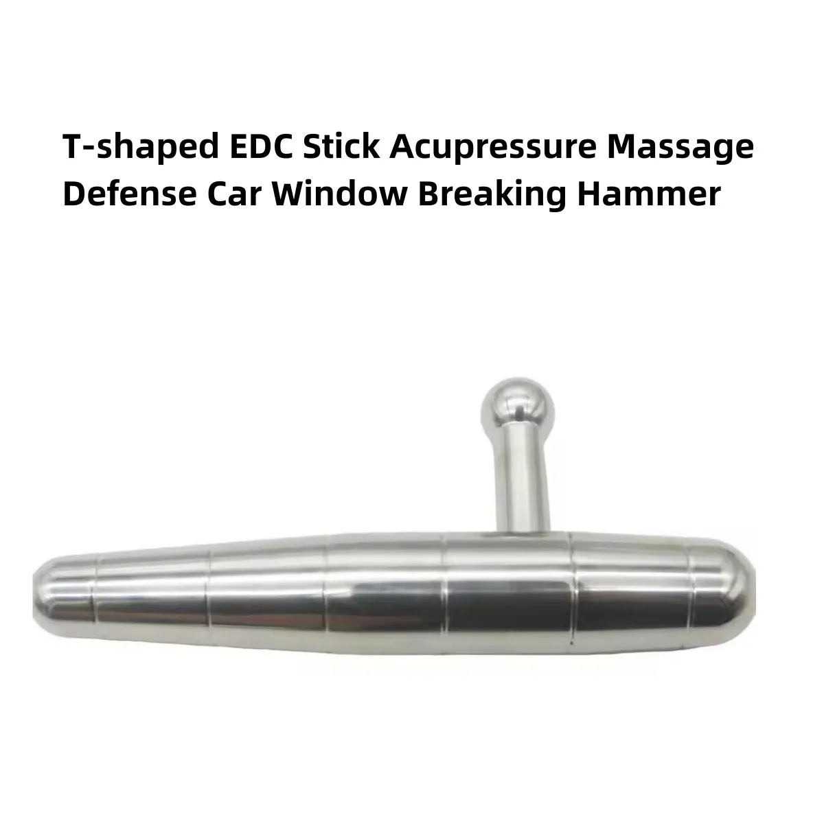 New Multi Functional 304 Stainless Steel Fitness T-shaped EDC Stick Acupressure Massage Defense Car Window Breaking Hammer