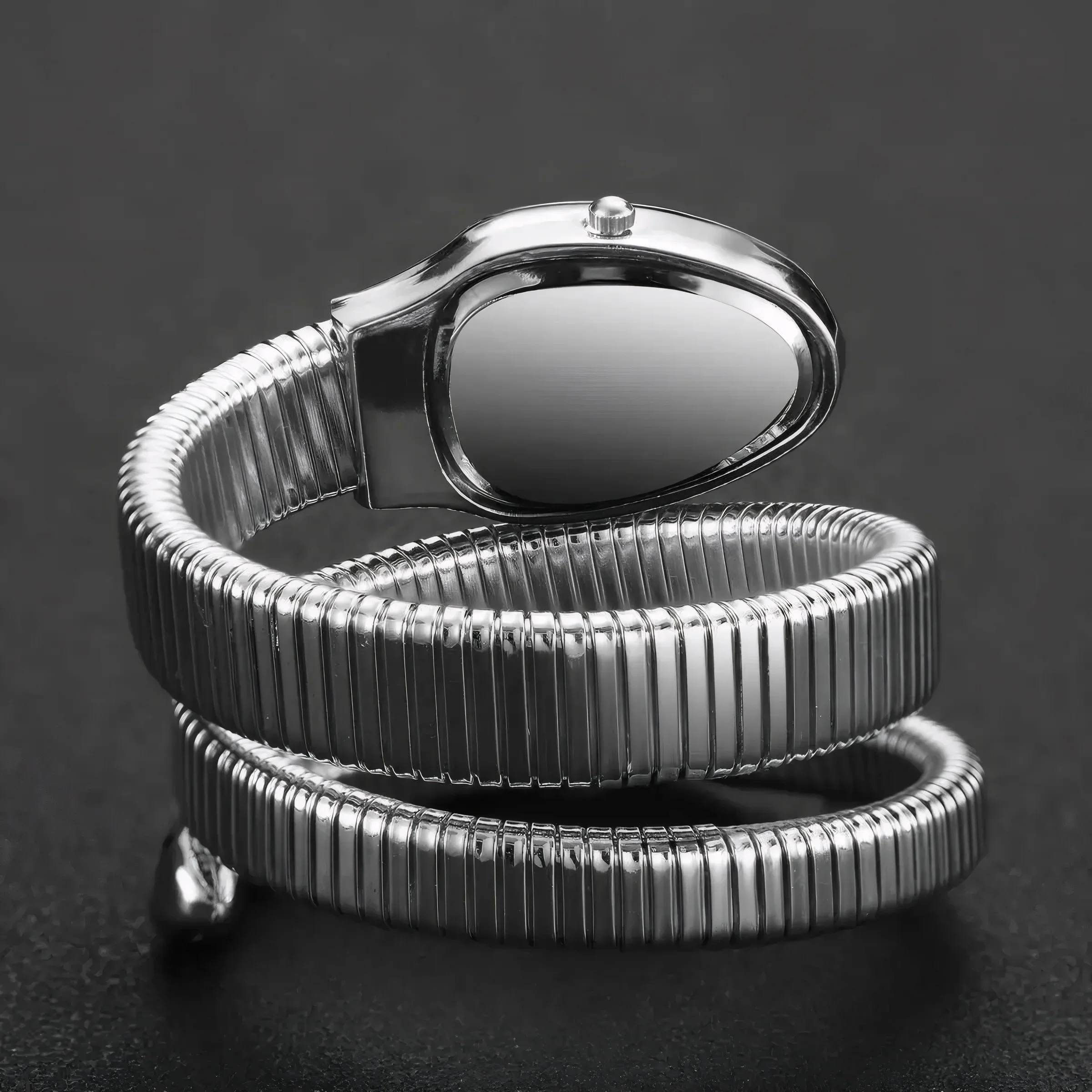 ساعة كوارتز بتصميم ثعبان أنيق للنساء، سوار معدني من خليط معدني، قرص فريد، نمط كاجوال، هدية مثالية لها #3