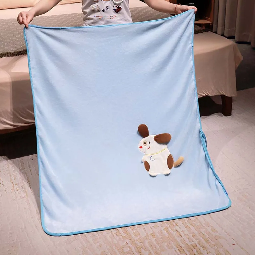 

Flannel Cartoon Animal Newborn Blanket Space-saving Soft Office Nap Blanket Cover Skin-friendly Air Conditioning Blanket