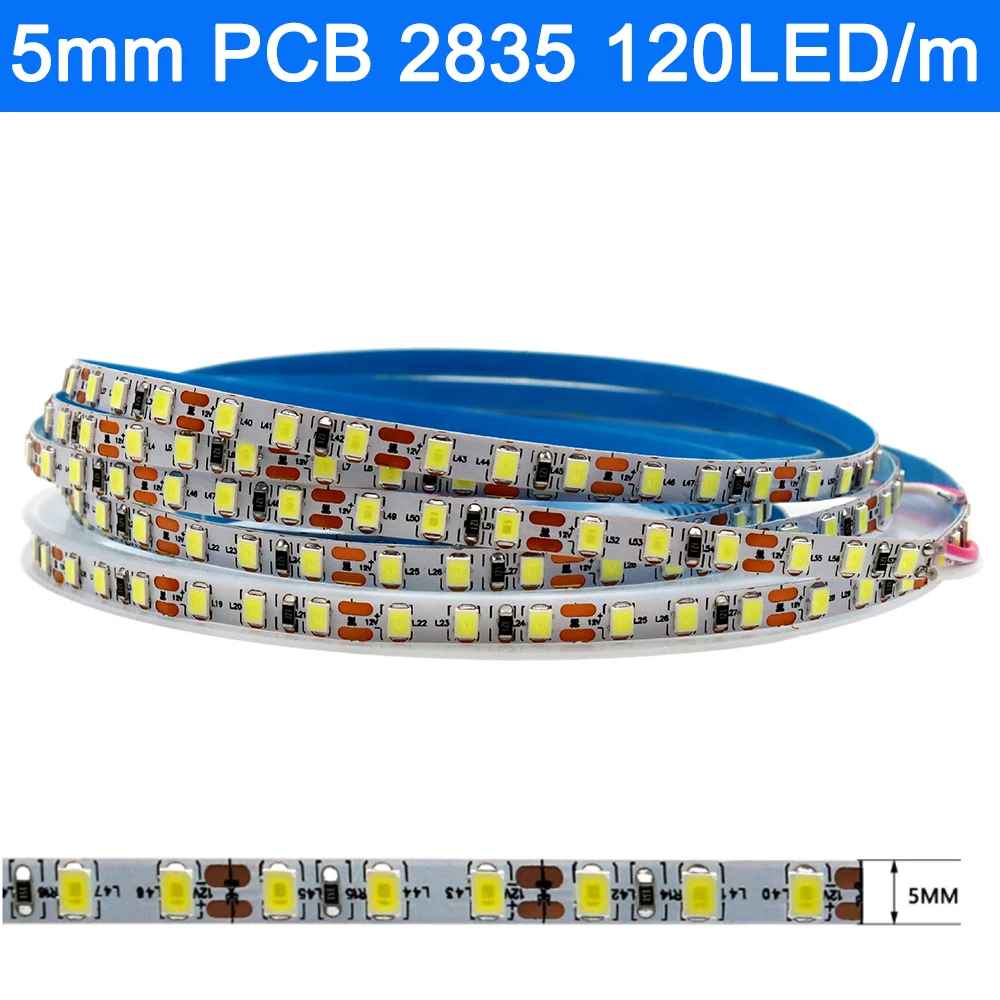 5m 5V 12V 24V DC 2835 LED Strip SMD Tape Light Ribbon 120/180/240/480LEDs/m Natural White / Warm White / Cold White Home Decor