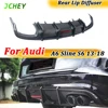 JCHEY リアディフューザーリップアウディ A6 Sline S6 2013-2018 非 A6 ベースカーボンファイバーフィンサメスタイルスキッドプレート車のバンパーガード 1