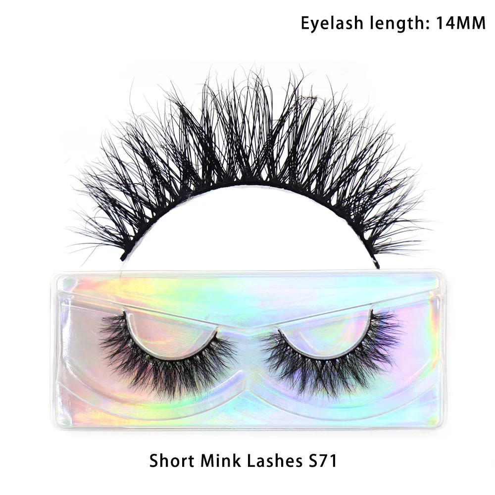 LEHUAMAO Maquiagem Korte Natuurlijke Nertsen Wimpers Pluizige Piekerige Wimpers Volume 12mm-15mm Valse Wimpers Wimper Extensio make-up - afbeelding 1