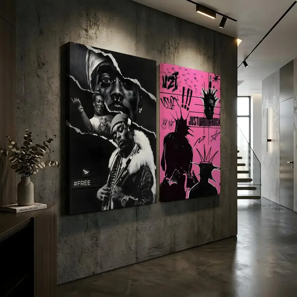 Pop Rap Music Album Cover L-Lil Uzi Vert Wall Painting Canvas Wall Art Waterproof Wall Decor For Living Room Bedroom