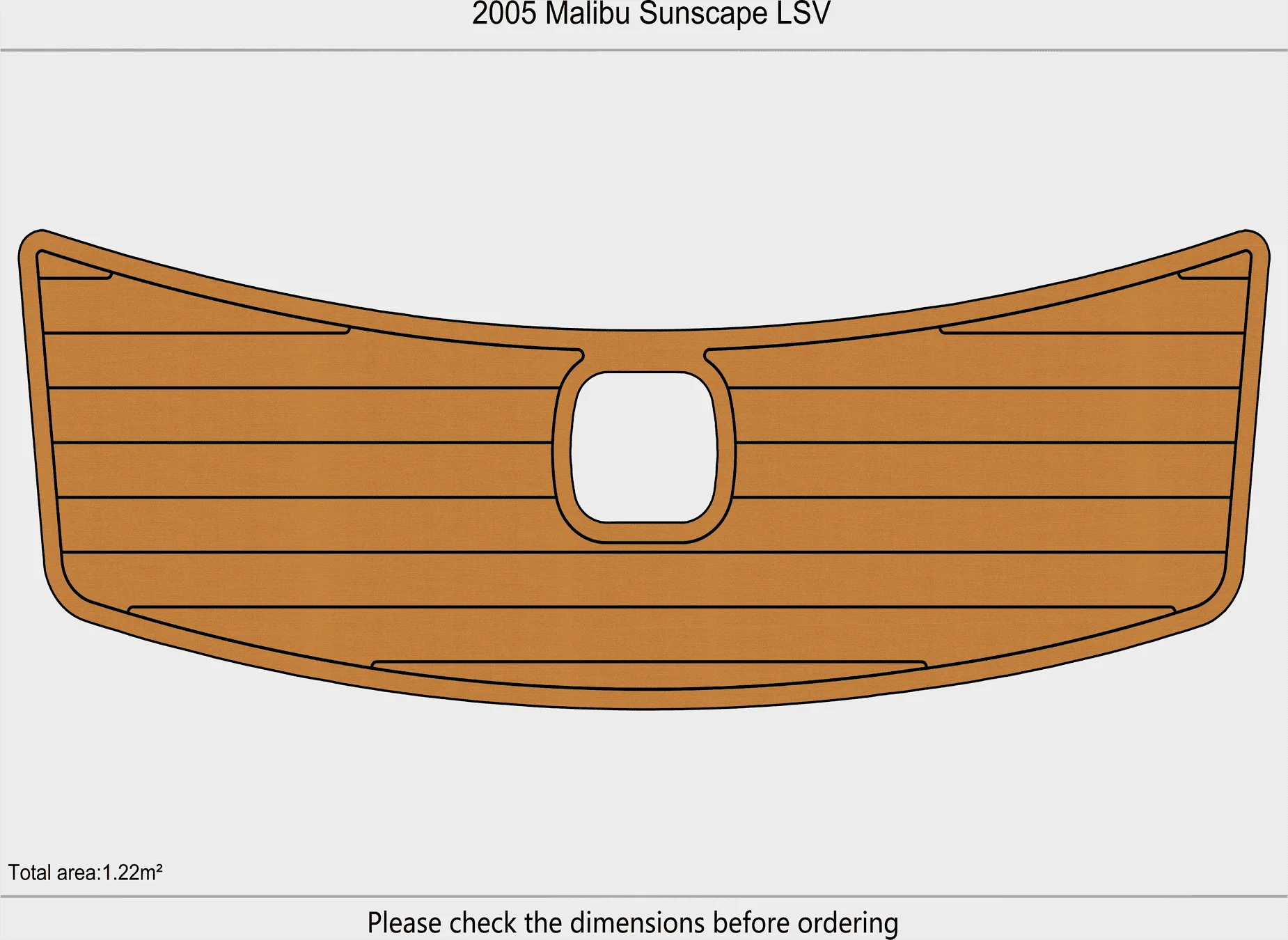 Marine Faux Teak EVA Non-Slip Mat -2005 Malibu Sunscape LSV Self-Adhesive 1/4