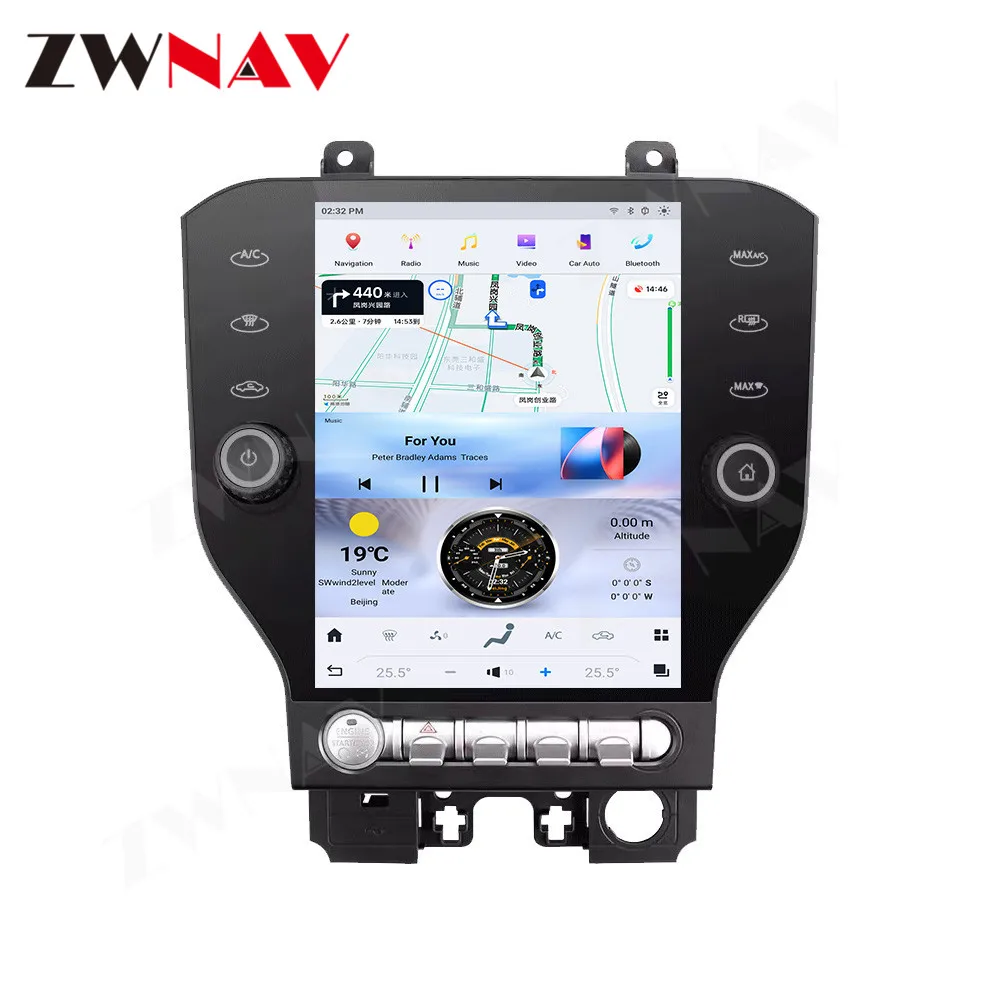 Rádio Automotivo Inteligente Android 13 de 10,5 polegadas para Ford Mustang Sync 2/3 2015-2020 Todos os Modelos com CarPlay e Android Auto sem fio, GPS, Hi-Fi e DSP