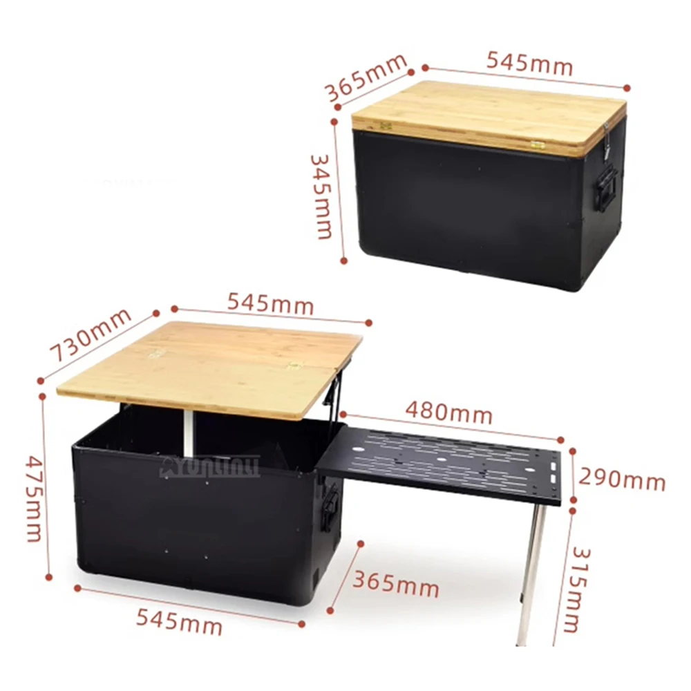 2027 Foldable Camping table Outdoor car storage box 300KG load-bearing Mobile dining table
