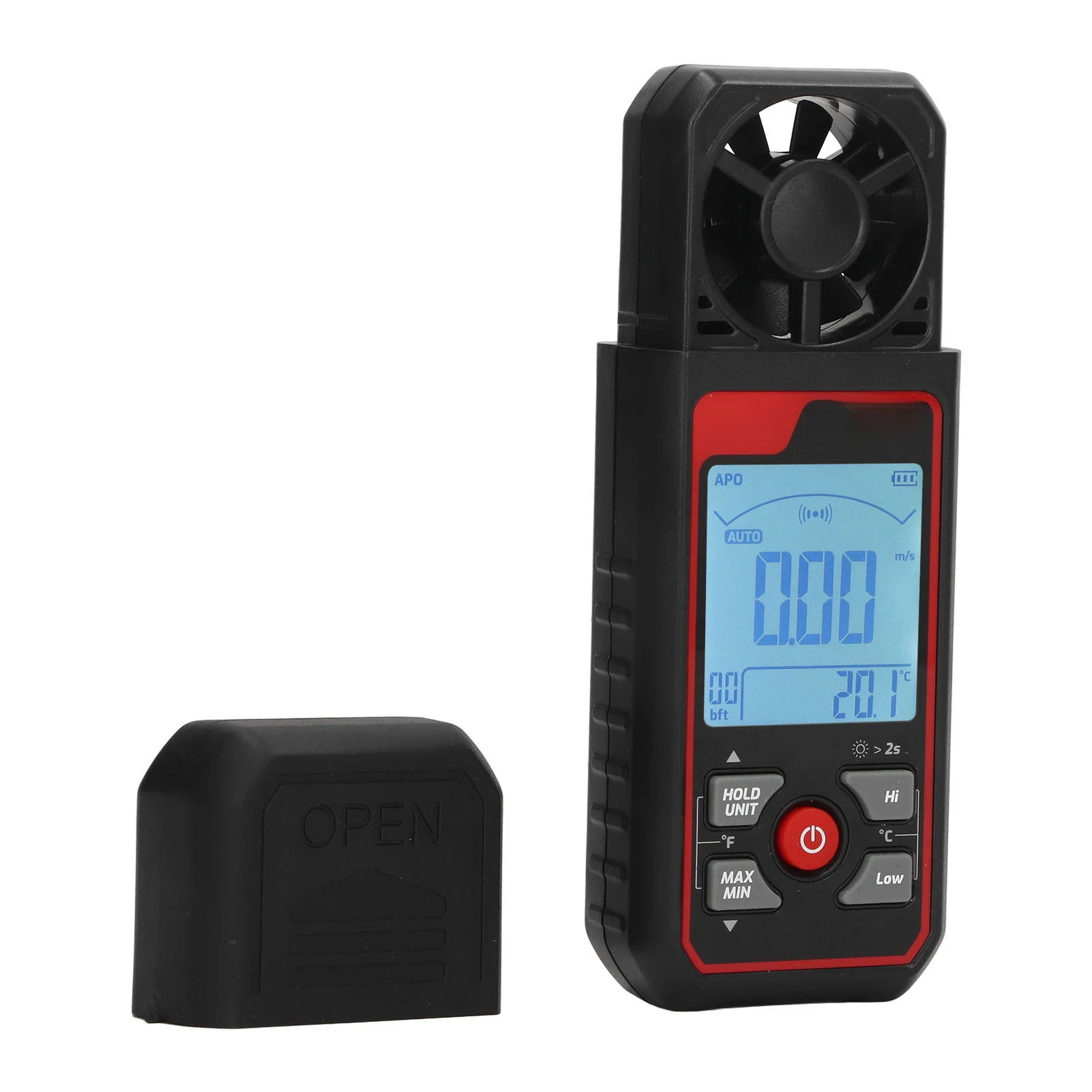 TA641B Digital Handheld Anemometer 0.06-30m/s Air Flow Meter With Temperature Humidity Sensor Wind Tester Tool