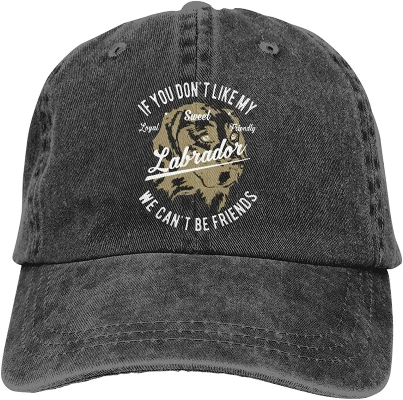 Labrador Dog Baseball Cap for Men Women Adjustable Classic Vintage Washed Cotton Deniimm Trucker Hat for Outdoor Activities