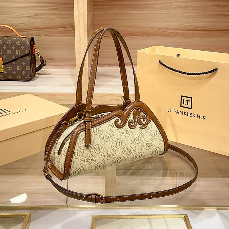 Luxury brand designer women\'s handbag armpit bag 2024 new fashion high-end autumn and winter single retro shoulder handbag