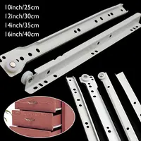 1Pair Durable Clothing Pulley Furniture Two Cabinet Rails Cabinets Keyboard Roller Computer Table Chute Drawer Track Slides