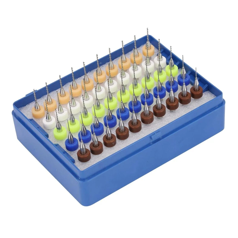 ipiip 50x Brocas para placa circuito impresión Brocas micro carburo tungsteno Taladro helicoidal