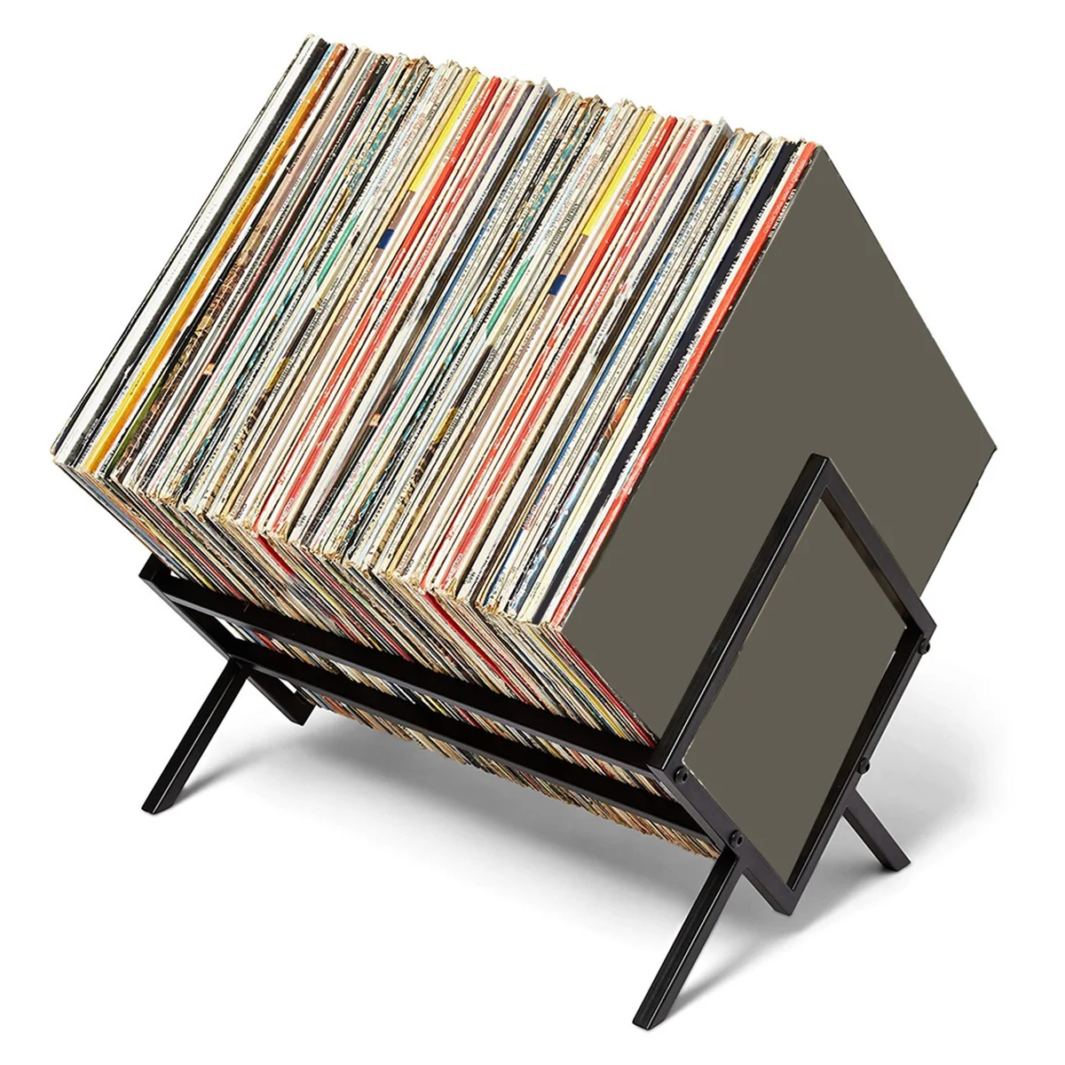 ADP-Tier Vinyl Record Storage Desktop Display Rack Desktop Bookshelf CD Display Stand Desktop Magazine Bookshelf