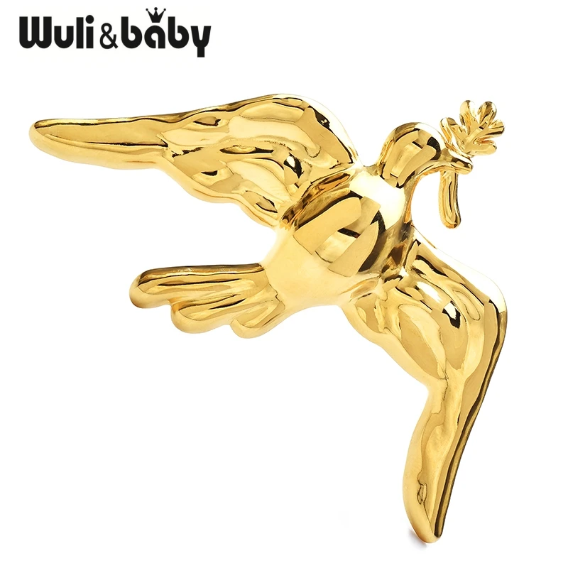 Wuli&baby Stainless Steel Swallow Brooches Beautiful Big Bird Party Office Brooch Pins Gifts