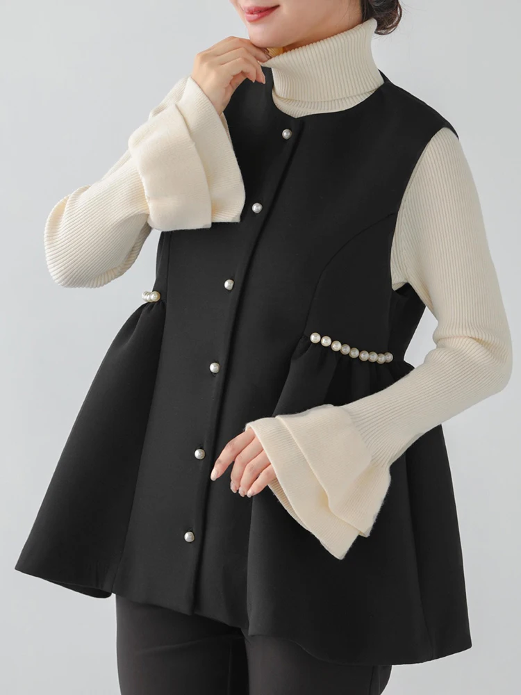 RapIndustry-Gilet perlé à ongles pour femme, veste à simple boutonnage, manteau de mode coréenne, haut en fibre précieuse, vêtements d'extérieur pour dames de bureau