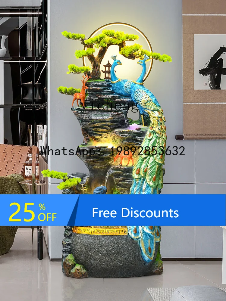 

Peacock Flowing Water Ornaments Circulating Water Wealth Living Room Rockery Water Landscape Fountain Fortune