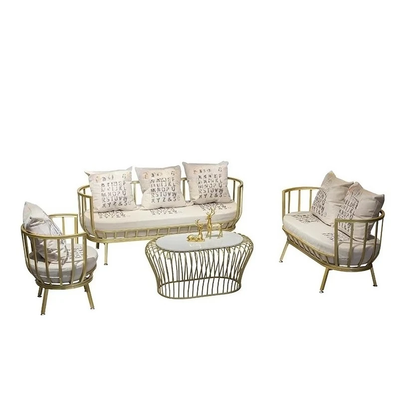 

Modern luxury living room furniture set combination sofa coffee table wholesale cheap metal velvet fabric multi-color optional